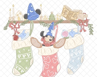 Zauberer Weihnachtsstrumpf PNG: Magical Kingdom Doodle (Digitaler Download)