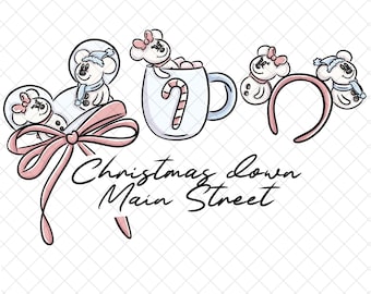 Christmas Main Street PNG Doodle: Mickeys Christmas Vibes Digital Paper (12x12 inches)