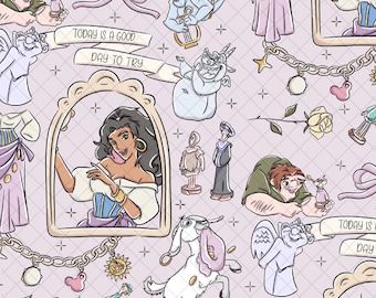 Lilac Esmeralda Princess Bow Muster: Kokette Digitales Papier (30x30cm PNG Datei)