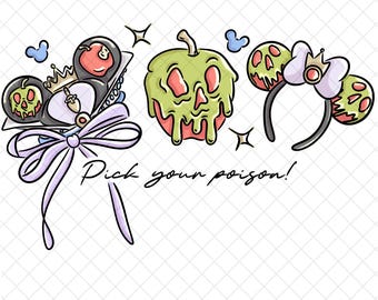 Evil Queen Mouse Doodle PNG: Magical Kingdom Sublimation Design (Digital Download 12x12 inches)