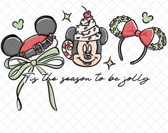 Magical Mouse Christmas PNG Doodle: Sublimation Design (Digital Download 12x12 inches)