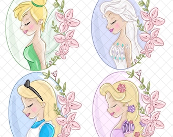 Ensemble princesse doodle PNG : clipart Royaume magique (téléchargement numérique, 30 x 30 cm)