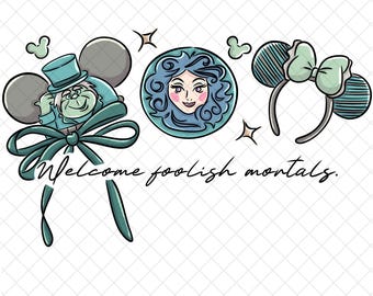 Haunted Mansion Halloween PNG Doodle: Magical Kingdom Digital Paper
