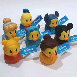 Disney Rubber Duck.  Cinderella, Belle, Mickey Mouse, Donald Duck, Sulley, Winnie the Pooh, and Stitch. Ducky Duckies Jeep Cruise