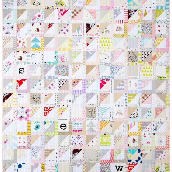 Half Square Triangle Variation Quilt Pattern (pdf file)