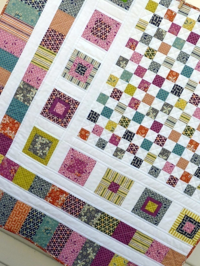 Bricks and Stones Quilt Pattern PDF file by Red Pepper Quilts immediate download image 1