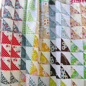 Retro Half Square Triangle (HST) Quilt Pattern (pdf file)