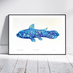 Coelacanth Risograph Fine Art Print: Limited Edition