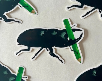 Artist Beetle Waterproof Vinyl Sticker