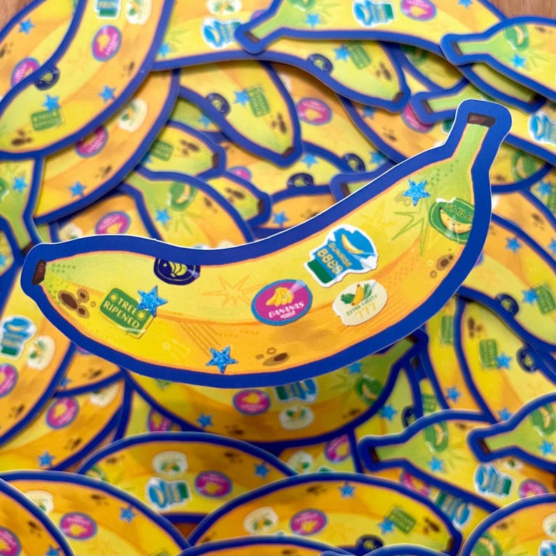 Banana Fruit Waterproof Vinyl Sticker - Etsy