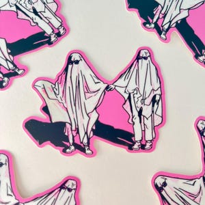 Ghost Friends Waterproof Vinyl Sticker | Halloween sticker