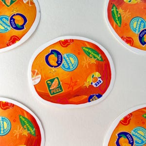Clementine Orange Fruit Waterproof Sticker