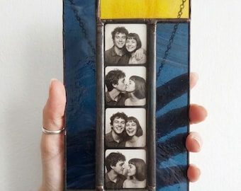 Custom Stained Glass Photo Booth Frame, Handmade Hanging Decor