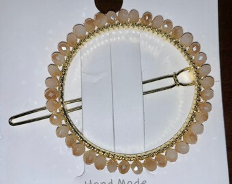 Circle Crystal Hair Clip - Crystal Hair Barrette