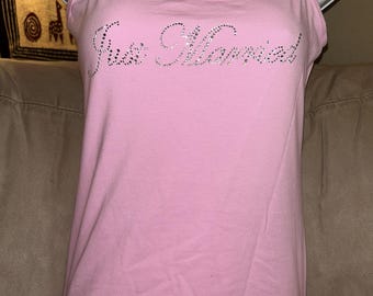 Just Married Rhinestone Cami ~ Medium (fits small) ~ American Apparel