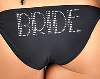 CLEARANCE - Small Black Rhinestone Bride Bikini NEW w/Tag - OVERSTOCK