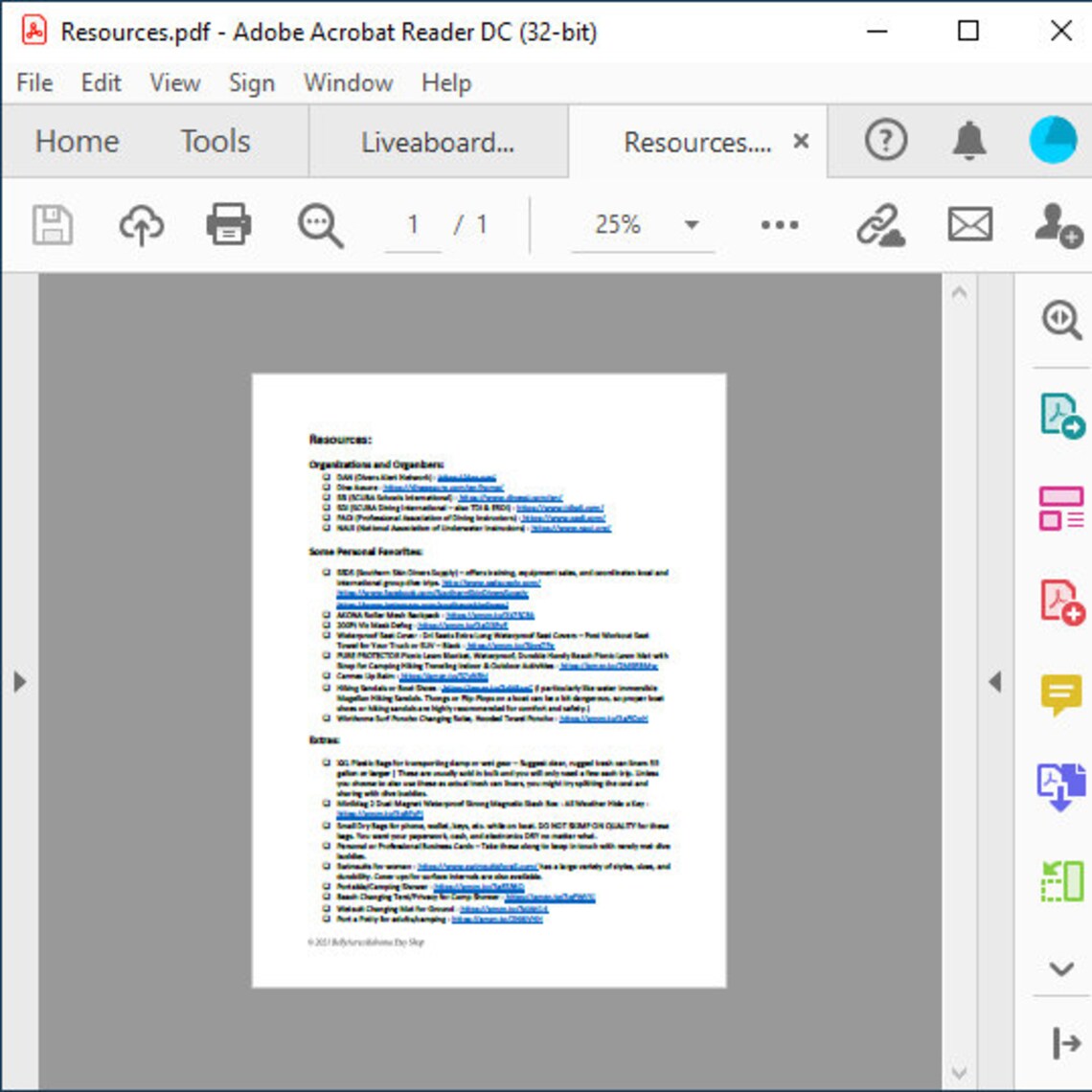 SCUBA Diving Trip Checklists Printable Digital Download Etsy