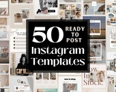 50 Instagram Post Templates - Engagement - Social Media Manager Post - Canva Blogger Template - Marketing Templates - Story Templates
