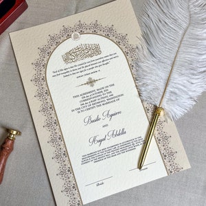 Digitales A4 Luxus Nikkah Zertifikat