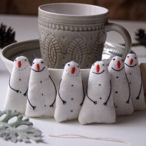 Holiday ornaments. A set of 6 snowman. Ornaments. Christmas tree toy image 3