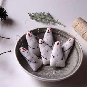 Holiday ornaments. A set of 6 snowman. Ornaments. Christmas tree toy image 1