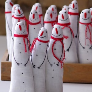 Holiday ornaments. A set of 3 snowman. Christmas tree toy
