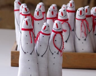 Holiday ornaments. A set of 3 snowman. Christmas tree toy