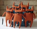Handmade  Linen Fox. Bandit fox. Fox. product logo