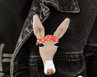 Donkey.  Brooch. Pin. Ready to ship