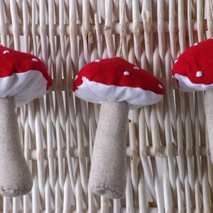 Mushroom. Set of 3 mushroom.  Maxi mushrooms. Hand embroidery mushrooms.