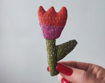 Tulip. Flower. Gift for her. Ready to ship. Pin.