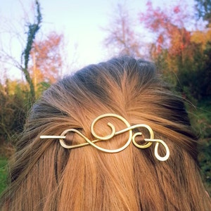 Music gift for her Treble clef hair clip Singer gifts Brass or Copper brooch for sweater Shawl pins Music notes image 5