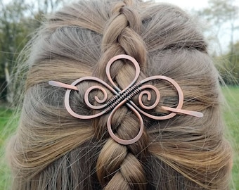 Celtic knot hair pins and brooches - Scarf or shawl pins - Accessories for women - Rustic copper jewelry for hair - Mothers Gift for her