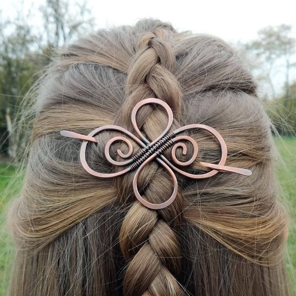Celtic knot hair pins and brooches - Scarf or shawl pins - Accessories for women - Rustic copper jewelry for hair - Mothers Gift for her