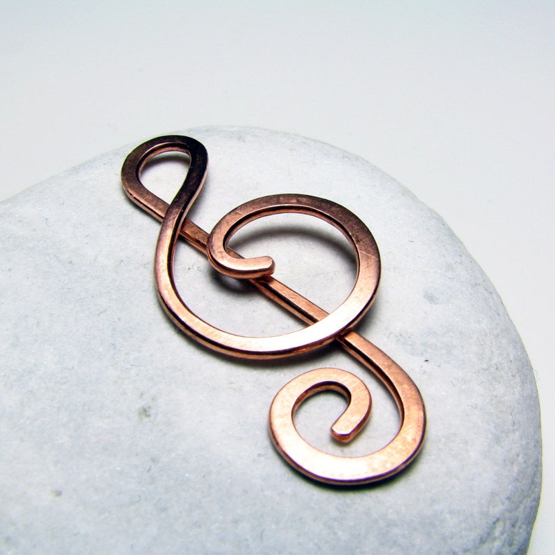 Treble clef Unique bookmark Music clip Money clips Office accessories Paper planner clips Mens gift Copper bookmarks Womens gift Steel clip image 3