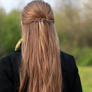 Épingle à cheveux vigne en laiton ou cuivre Barrette pour cheveux fins à normaux Cadeaux pour femme Accessoires cheveux longs Épingle ou broche à châle image 7