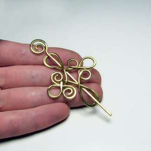 Celtic knot copper or brass hair pin Gold hair clip hair slide Metal hair barrette Vikings hair barrette Womens gift for her image 3