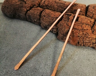 Copper Hair Barrette Stick: Brass or Antiqued Finish (9cm or 12cm)