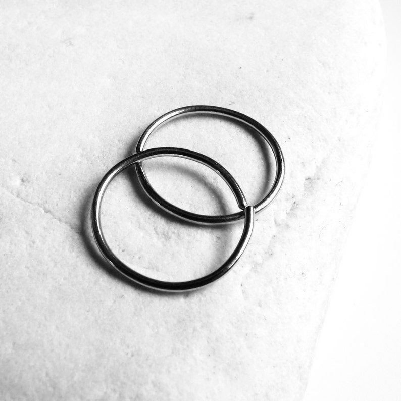 Earlobe hoop earrings Surgical stainless steel cartilage earrings Minimal Geometric circle Everyday Sleeper earrings Nickel free Women gift image 3