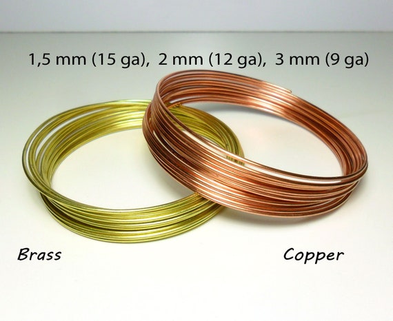 Soft Round COPPER or BRASS Wire 0,8 / 1 / 1,5 / 2 / 2,5 / 3 / 4 Mm 20 / 18  / 15 / 12 / 10 / 9 / 6 Gauge Uncoated & Unplated Craft Wire 