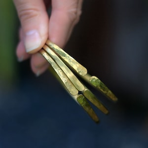Hammered Brass Healing Bangle Bracelet: Textured Gold Cuff