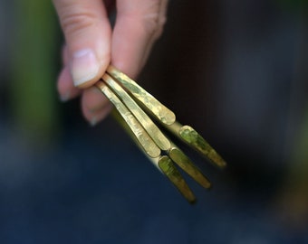 Hammered Brass Healing Bangle Bracelet: Textured Gold Cuff