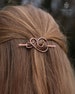 Celtic spiral hair pin in Copper or Brass barrette hair holder - Thin or thick hair clip Shawl sweater pin - Anniversary Womens gift for her 