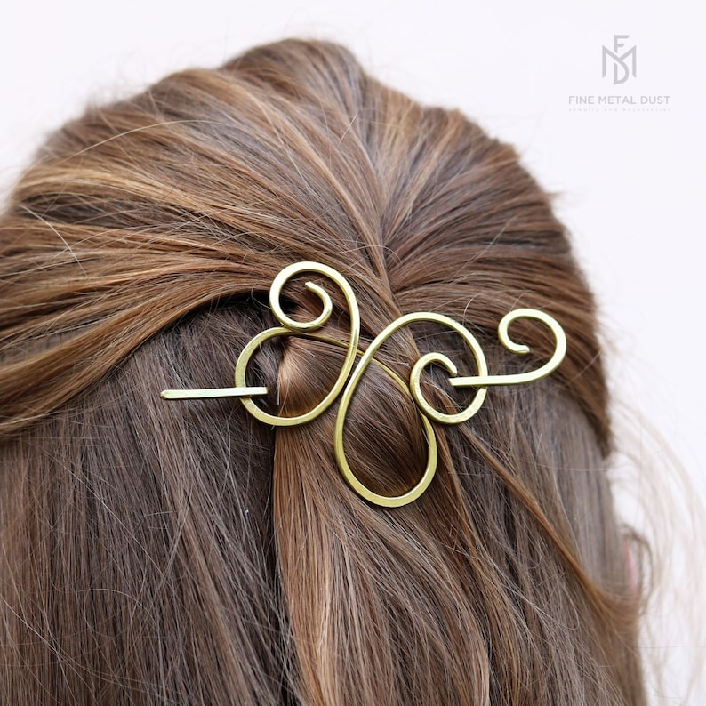 Butterfly Hair Barrette in Brass or Copper Metal Hair Slide Etsy