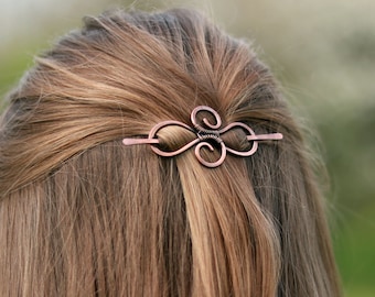 Infinity copper Celtic Hair Barrette: Handmade Shawl Pin