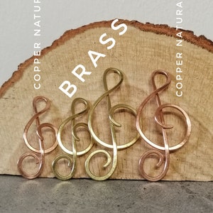 Music gift for her Treble clef hair clip Singer gifts Brass or Copper brooch for sweater Shawl pins Music notes image 8