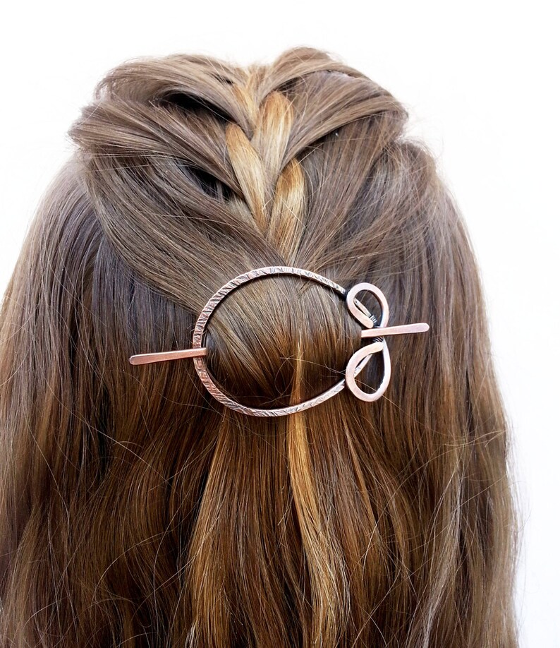 Hair barrettes for thick hair Hammered copper hair clip Etsy