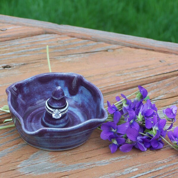 Rustic Purple Ring Holder