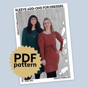 Complementos de mangas para vestidos - Patrón de costura en PDF (Mujer, tallas XXS-4XL) imagen 1
