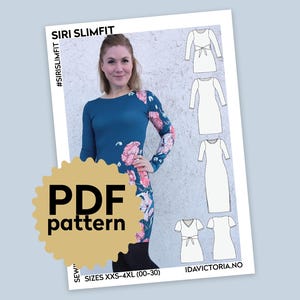 Patrón de costura en PDF de Siri Slimfit (mujer, tallas XXS-4XL) imagen 1